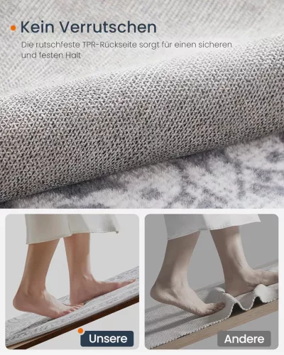 SONGMICS HOME Boho Kerek Szőnyeg Galambszürke Mandala Mintával