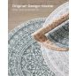 SONGMICS HOME Boho Kerek Szőnyeg Antracitszürke Mandala Mintázattal
