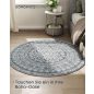 SONGMICS HOME Boho Kerek Szőnyeg Antracitszürke Mandala Mintázattal