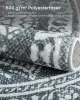 SONGMICS HOME Boho Kerek Szőnyeg Antracitszürke Mandala Mintázattal