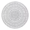 SONGMICS HOME Boho Kerek Szőnyeg Galambszürke Mandala Mintával