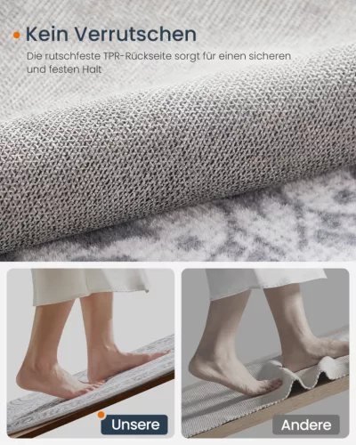SONGMICS HOME Boho Kerek Szőnyeg Galambszürke Mandala Mintával
