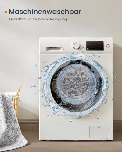 SONGMICS HOME Boho Kerek Szőnyeg Galambszürke Mandala Mintával