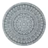 SONGMICS HOME Boho Kerek Szőnyeg Antracitszürke Mandala Mintázattal
