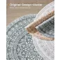   SONGMICS HOME Boho Kerek Szőnyeg Antracitszürke Mandala Mintázattal
