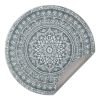 SONGMICS HOME Boho Kerek Szőnyeg Antracitszürke Mandala Mintázattal