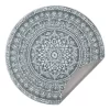 SONGMICS HOME Boho Kerek Szőnyeg Antracitszürke Mandala Mintázattal