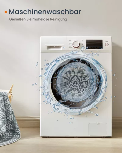 SONGMICS HOME Boho Kerek Szőnyeg Antracitszürke Mandala Mintázattal