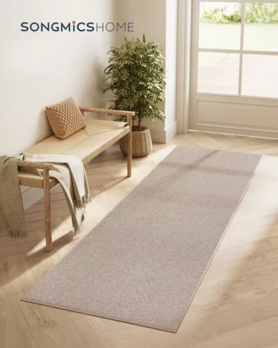 SONGMICS HOME szintetikus juta szőnyeg 80 x 200 cm csúszásmentes tevebarna