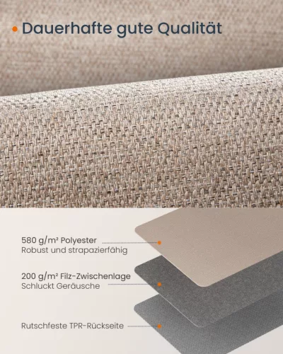 SONGMICS HOME szintetikus juta szőnyeg 80 x 200 cm csúszásmentes tevebarna