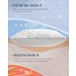 SONGMICS HOME Kétoldalas Párna Szett, Hűsítő-Meleg Kombinált 80 x 40 cm Felhőfehér
