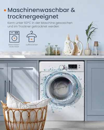 SONGMICS HOME Kétoldalas Párna Szett, Hűsítő-Meleg Kombinált 80 x 40 cm Felhőfehér