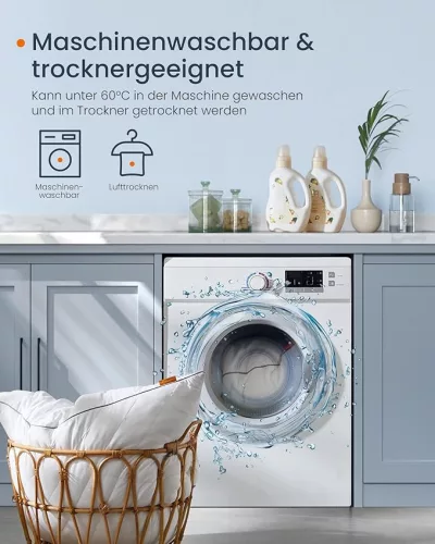 SONGMICS HOME Kétoldalas Párna 80x80 cm Hűsítő-Puha Fehér