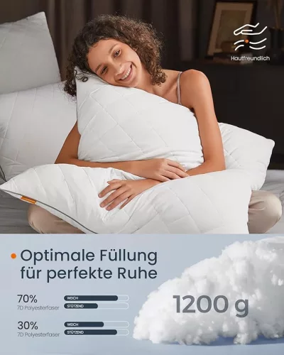 SONGMICS HOME Kétoldalas Párna Szett Hűsítő-Meleg Fehér