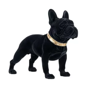  Richmond Dog Spike Francia Bulldog Dekoráció Gyanta Fekete Bársony