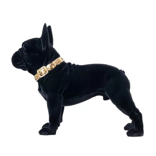 Richmond Dog Spike Francia Bulldog Dekoráció Gyanta Fekete Bársony