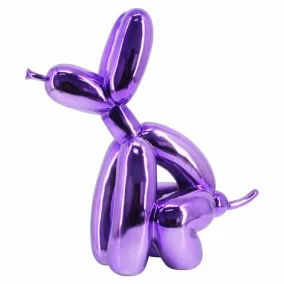Richmond Interiors Balloon Dog Dekoráció Lila Metál
