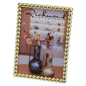   Richmond Interiors Elegance Üveg Képkeret Arany Fonott Díszítéssel 19x14 cm