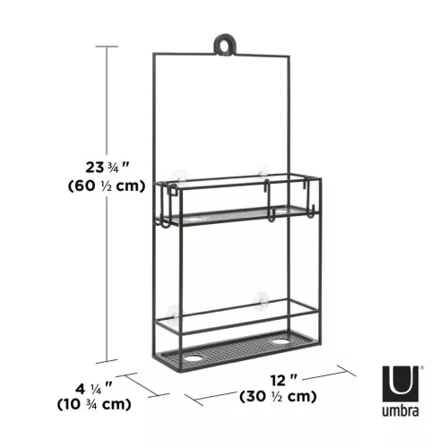 Umbra Cubiko Fekete Zuhanyzó Polc Tapadókorongos