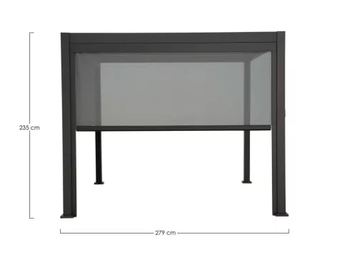 Bizzotto Ocean/Marea Pergola Árnyékoló Textilene Szürke 3m