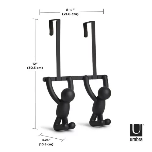 Umbra Buddy Dupla Ajtóakasztó Fekete