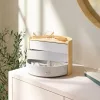 Umbra Moona Fa és Fehér Ékszertartó Szervező 360° Forgatható Fiókokkal