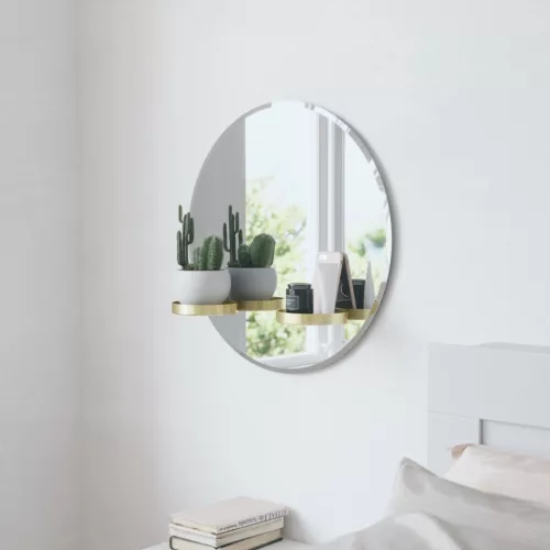 Umbra Perch Fali Tükör Réz Polcokkal 60 cm