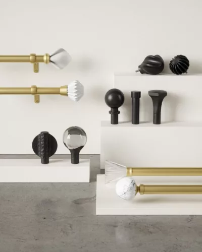 UMBRA egyszemélyes függönyrúd HELIX 107 - 305 cm fekete