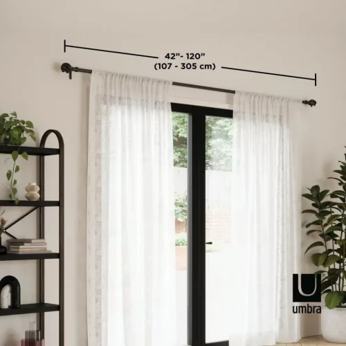 UMBRA egyszemélyes függönyrúd HELIX 107 - 305 cm fekete