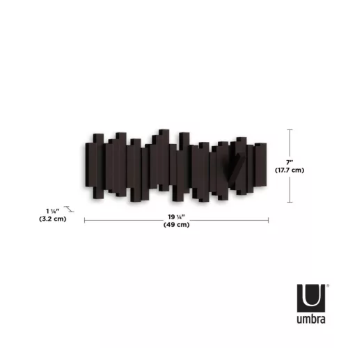 Umbra Sticks Műanyag Fali Fogas Espresso