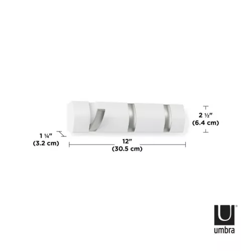 Umbra Flip 3 Fehér Összecsukható Fali Fogas