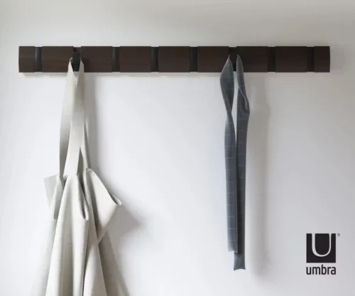 Umbra Flip 8 Fekete Dió Falra Szerelhető Összecsukható Ruhaakasztó