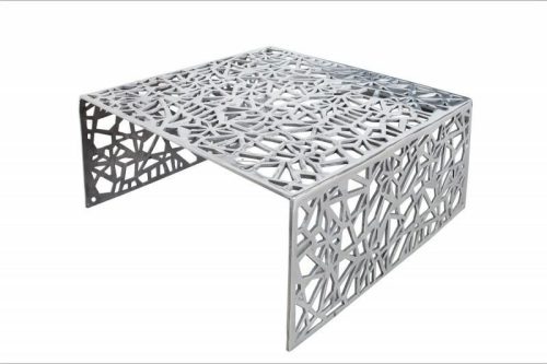 Invicta Abstract Alumínium Dohányzóasztal Ezüst Geometrikus Mintázattal