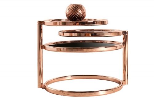 Invicta Art Deco 3 Réteges Réz Üveg Dohányzóasztal