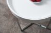 Invicta Modular Kerek Kisasztal Fehér Lakkozott Króm