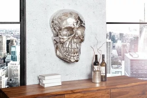 INVICTA Interior Skull Alumínium Fali Dekoráció Ezüst