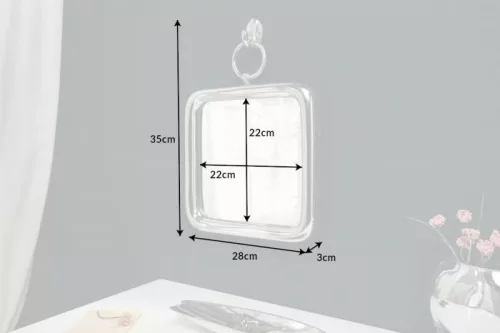 Invicta Portré Alumínium Fali Tükör Ezüst Retro 28cm