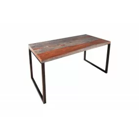   INVICTA Elements Sheesham Íróasztal Füstölt Paliszander Fém 118 cm