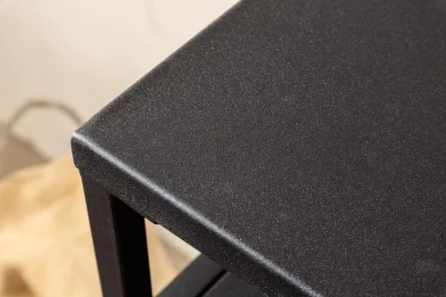 Invicta Dure Steel Fém Konzolasztal Fekete Kétszintes