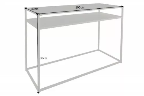 Invicta Dure Steel Fém Konzolasztal Fekete Kétszintes