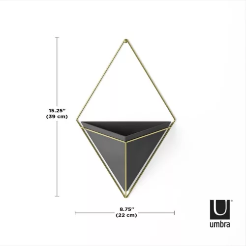 Umbra Trigg Geometrikus Fali Virágtartó Kerámia Fekete-Arany