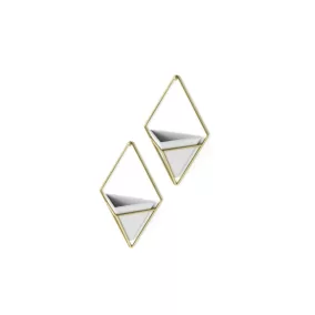   Umbra Trigg Geometrikus Fali Virágtartó Kerámia Fehér-Réz