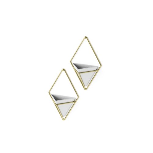 Umbra Trigg Geometrikus Fali Virágtartó Kerámia Fehér-Réz