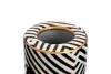 KARE Design Panther Porcelán Díszedény Fekete-Fehér Csíkos Arany Szegéllyel 25cm