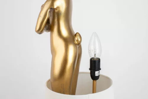 KARE Rabbit Dekoratív Asztali Lámpa Fehér-Arany 88cm