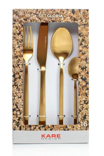 KARE Gloria Matt Gold Rozsdamentes Acél Evőeszközkészlet