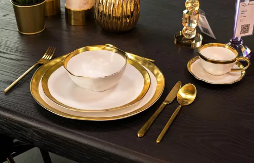KARE Gloria Matt Gold Rozsdamentes Acél Evőeszközkészlet