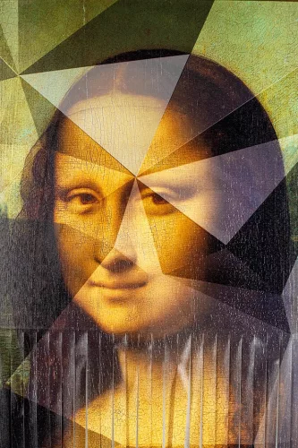 KARE Design Mademoiselle Lisa Modern Művészeti Vászonkép Geometrikus Szürreális