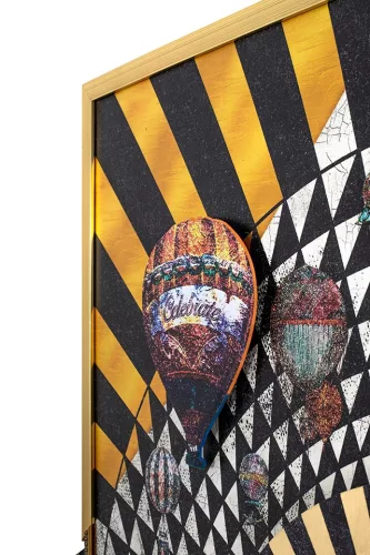 KARE Balloons Művészi Fali Kép Fekete-Arany Keret 160x260