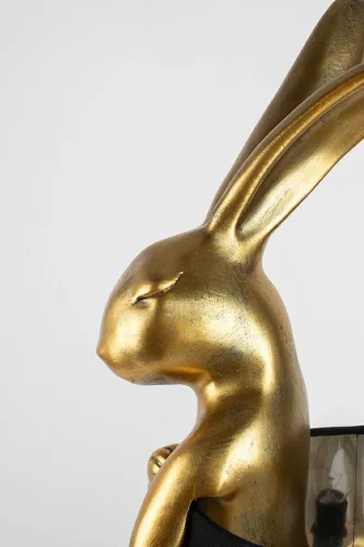 KARE Design Rabbit Arany Nyúl Asztali Lámpa Fekete Lenárnyékolóval